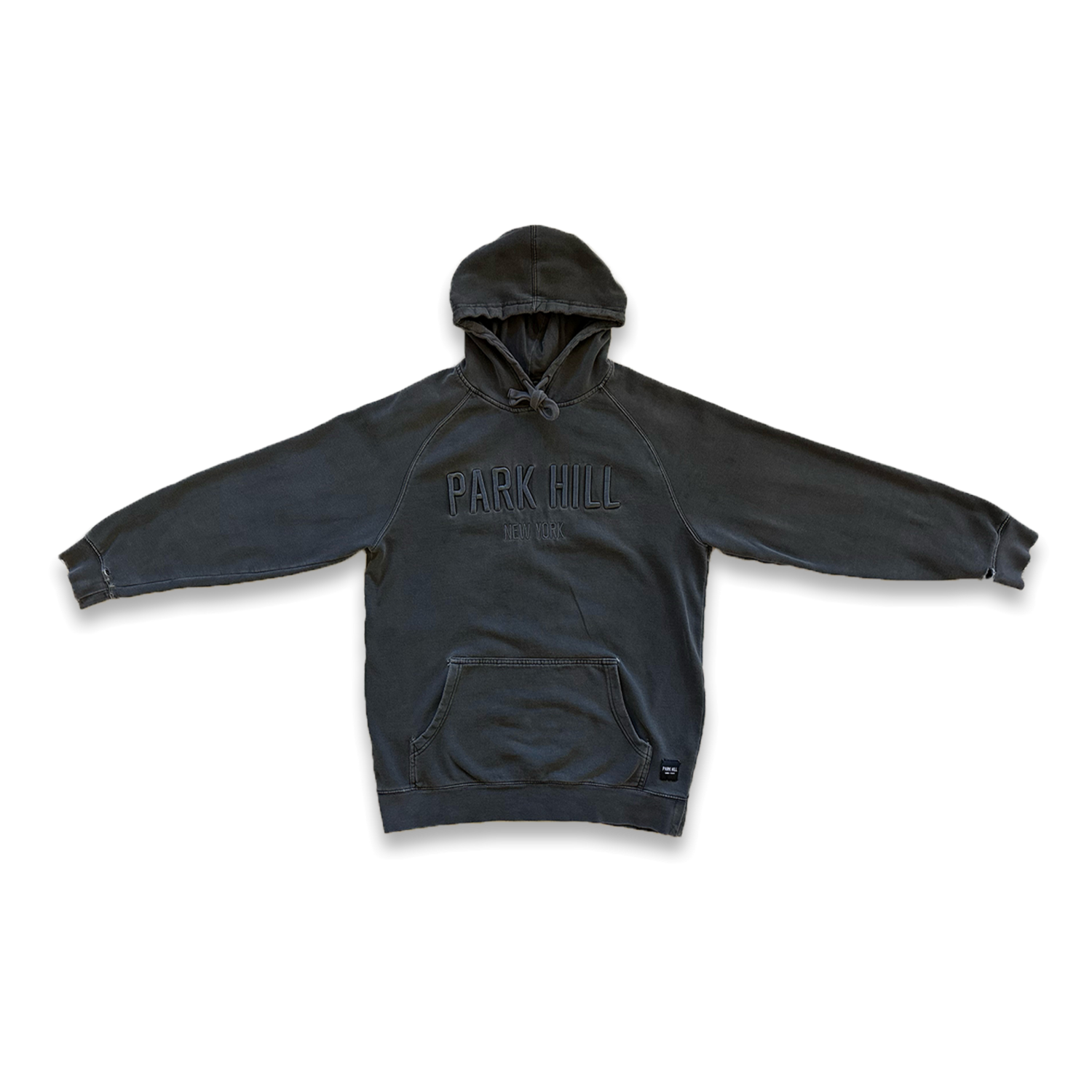 3D Puff Embroidery - Black Faded Hoodie