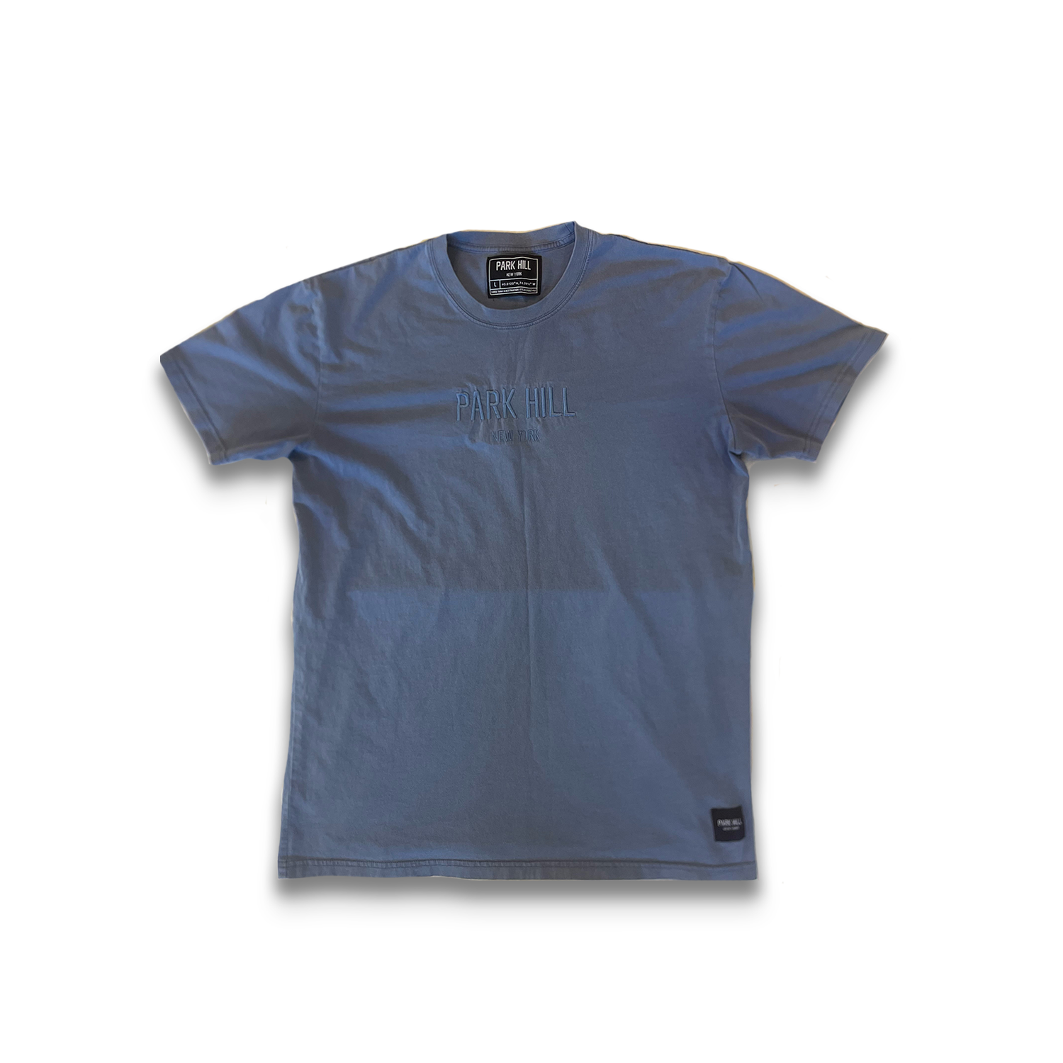 3D Puff Embroidery - Blue Faded T Shirt