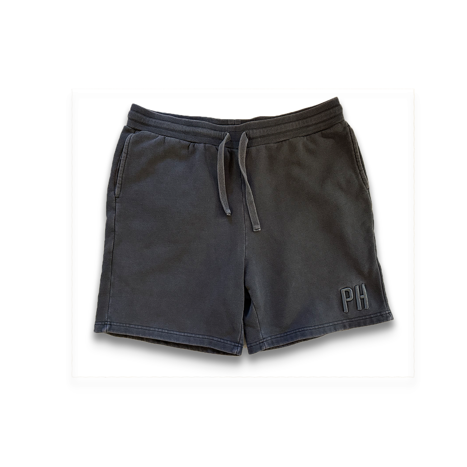 PH 3D Puff Embroidery - Black Faded Sweat Shorts