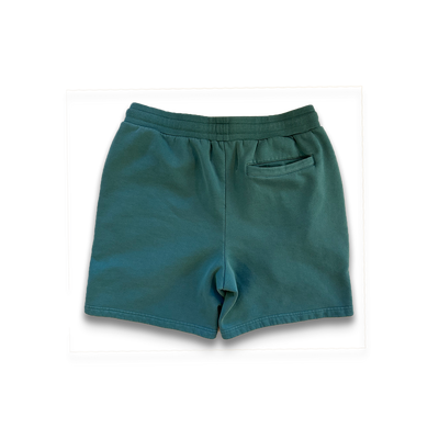 3D Puff Embroidery - Green Faded Sweat Shorts