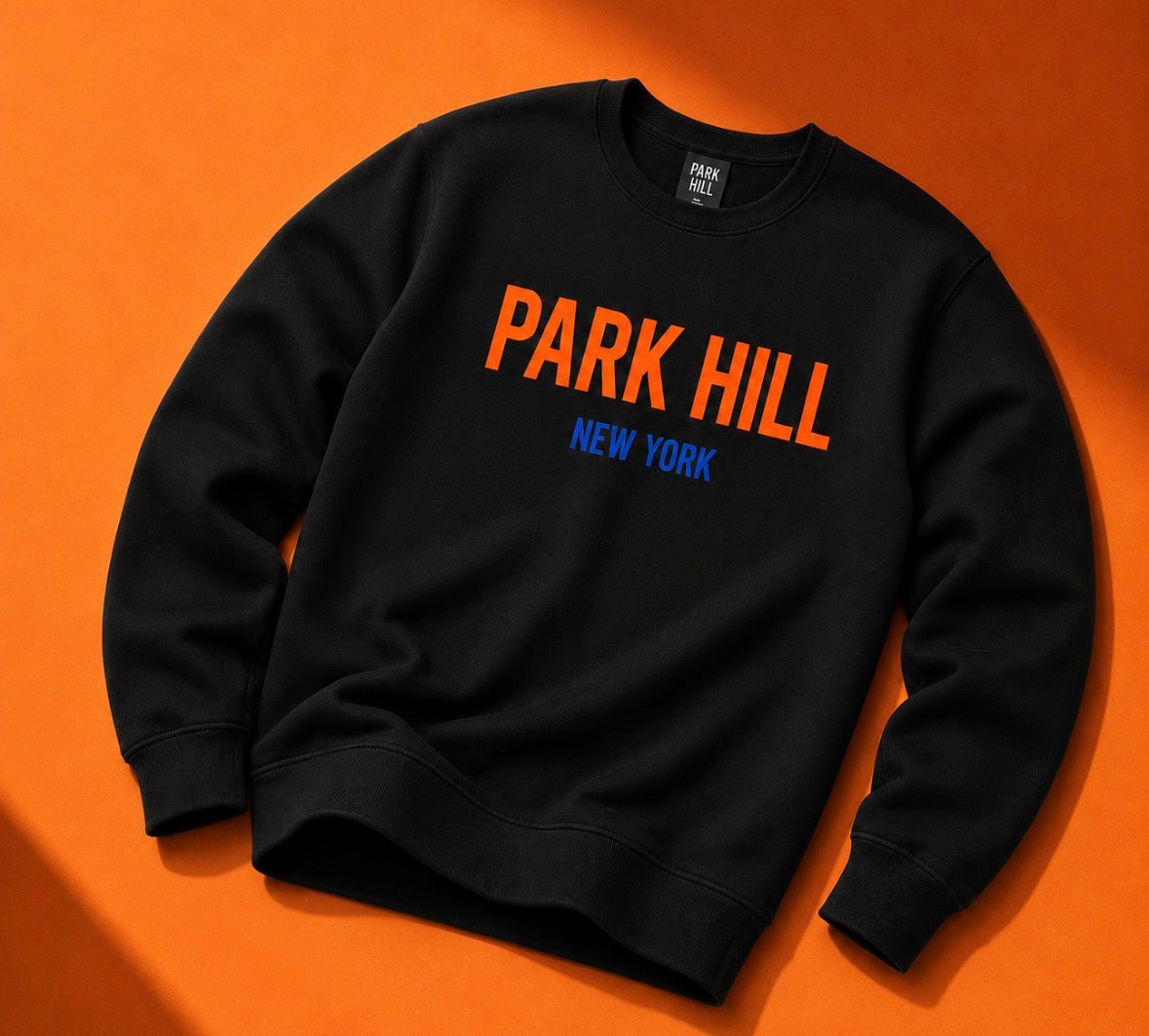 PH Classic Black Crewneck Sweatshirt - Orange and Blue Knicks Color Collection