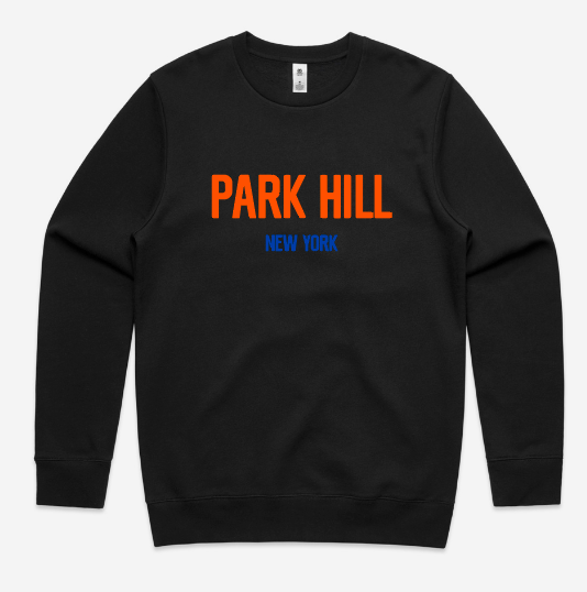 PH Classic Black Crewneck Sweatshirt - Orange and Blue Knicks Color Collection