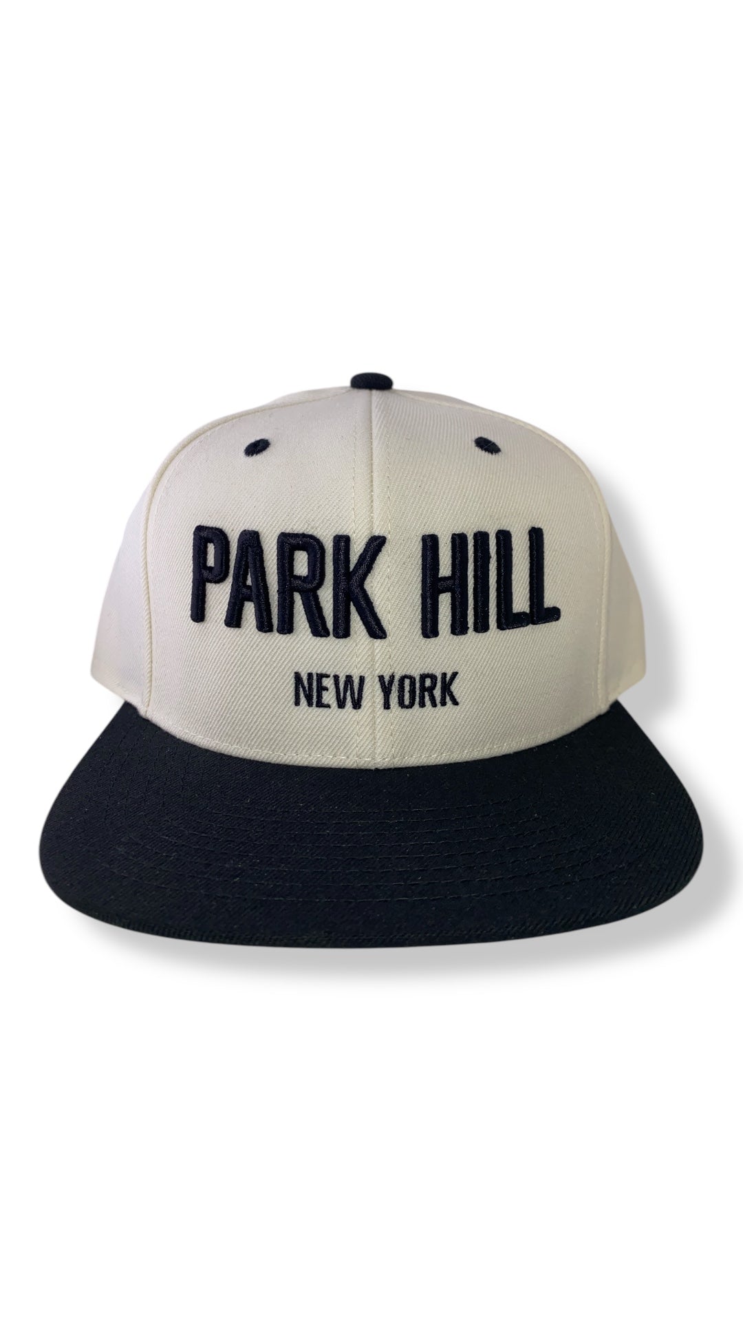 Cream Snapback w/ Black Bill and Black Print