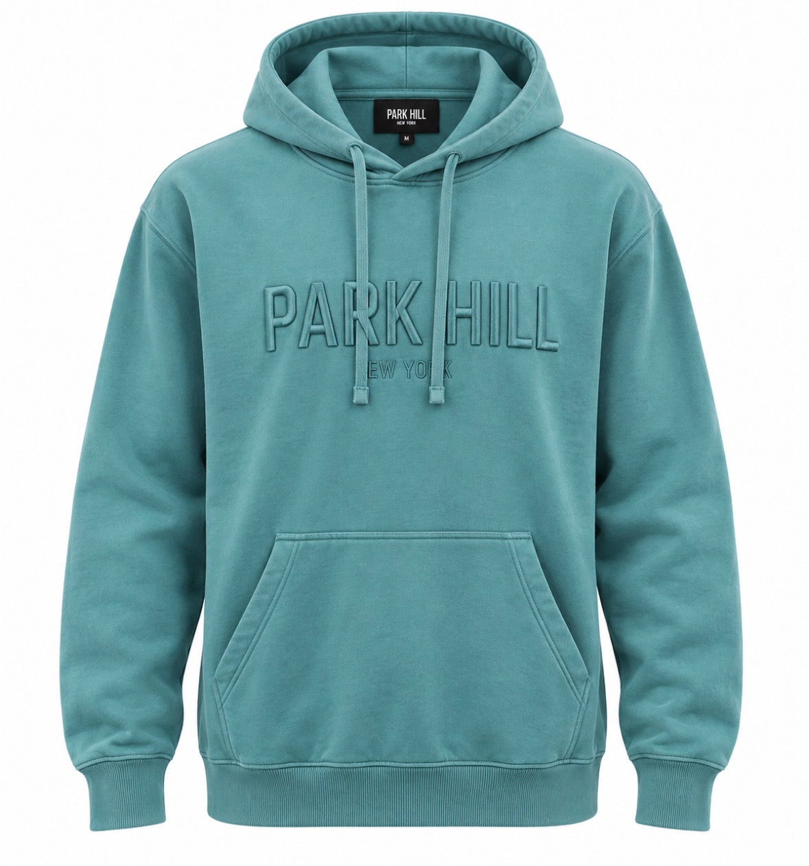 3D Puff Embroidery  - Green Faded Hoodie