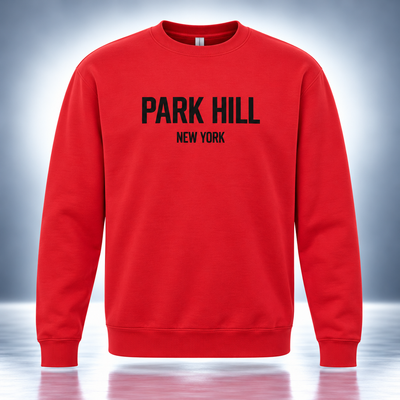 PH Classic Red Crewneck Sweatshirt with Black Print