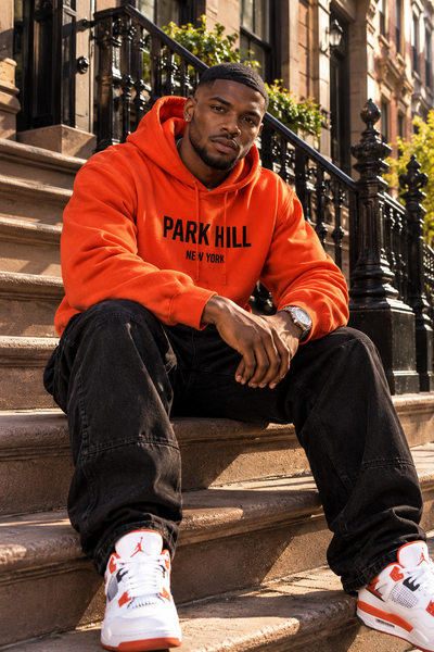 PH Classic Orange Hoodie with Black Print