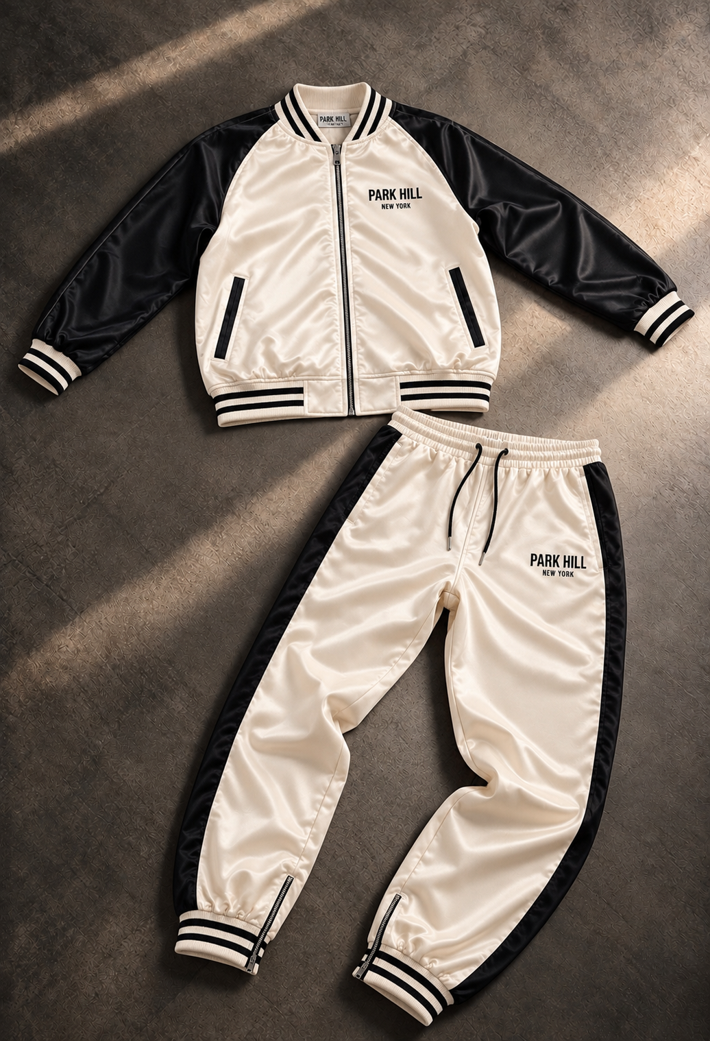 Satin Varsity Suit- Cream