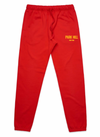 CLASSIC JOGGERS- RED W/ GOLD PRINT