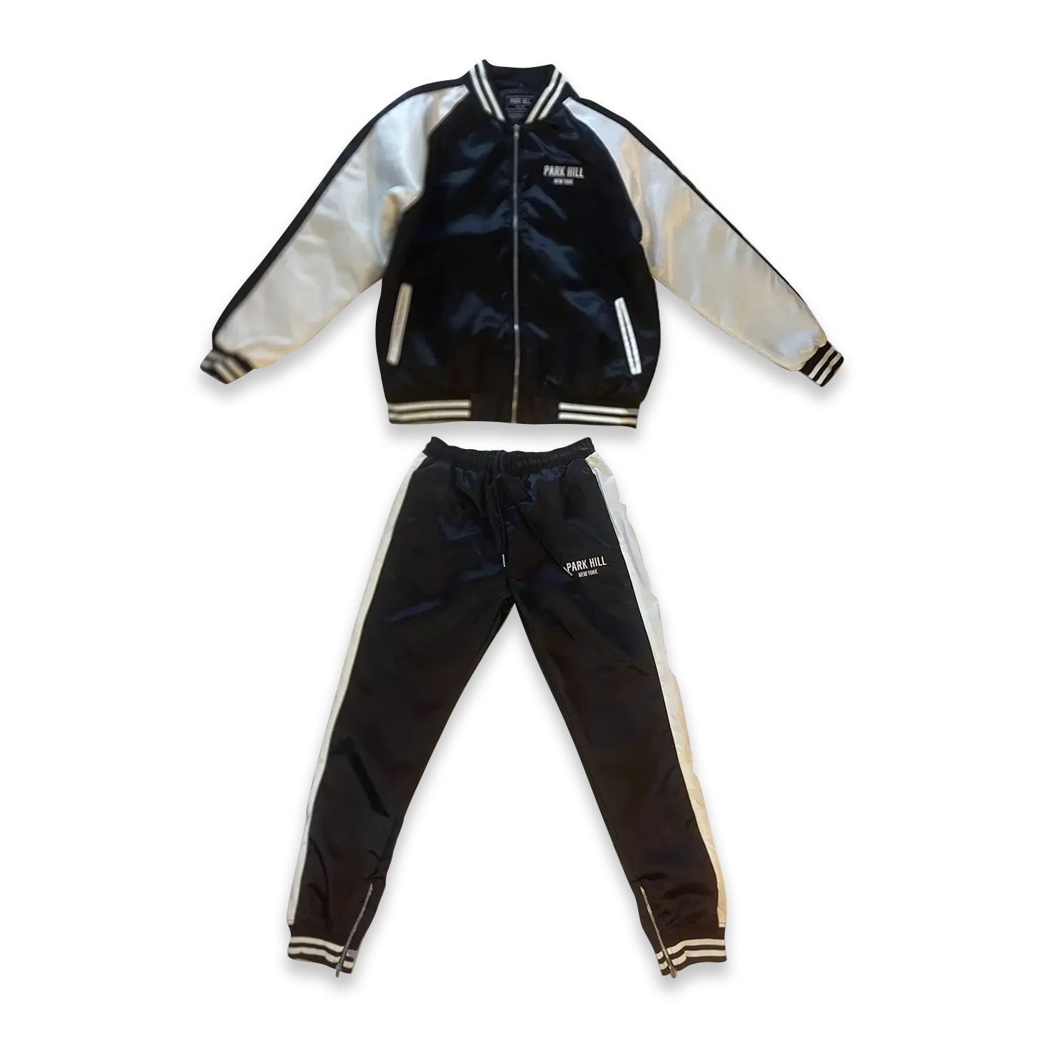 Satin Varsity Suit - Black