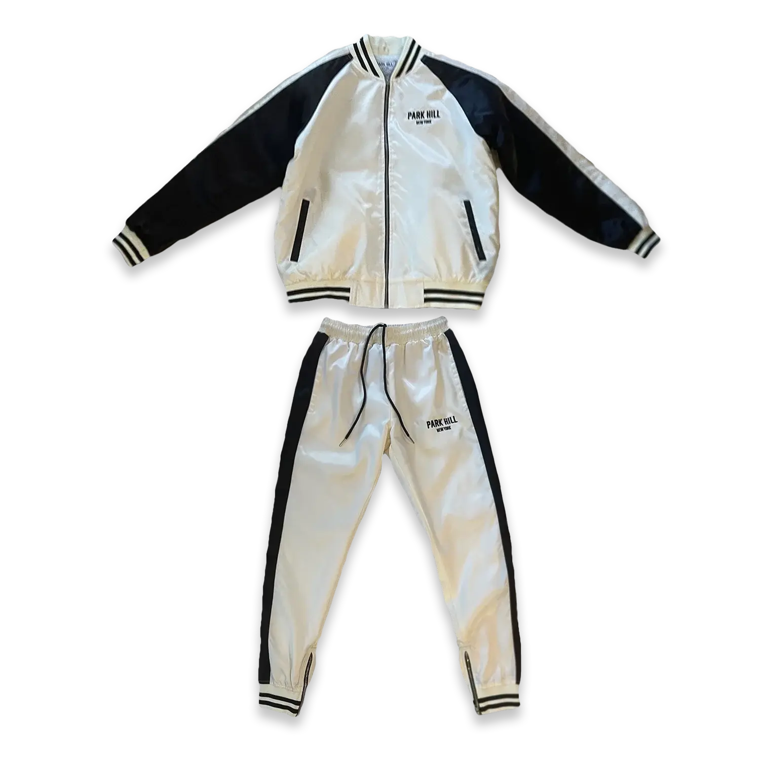 Satin Varsity Suit- Cream
