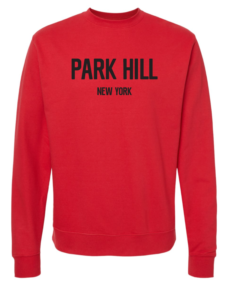 PH Classic Red Crewneck Sweatshirt with Black Print