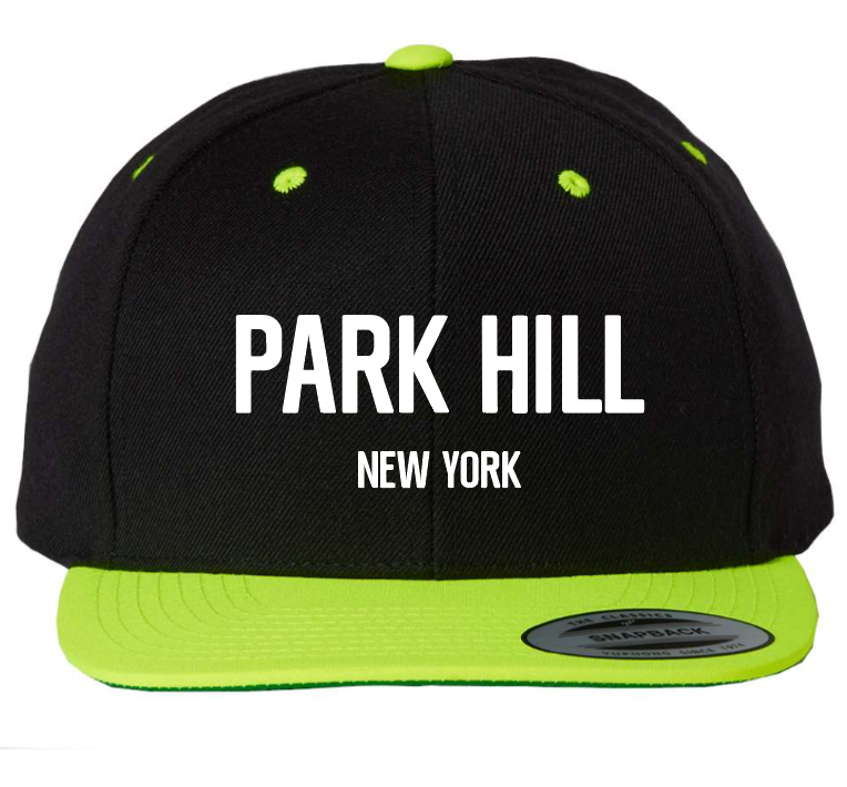 PH Classic Black Snapback with Florescent Green Bill and Black Embroidery