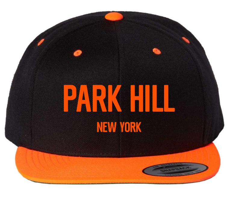 PH Classic Black Snapback with Florescent Orange Bill and Orange Embroidery