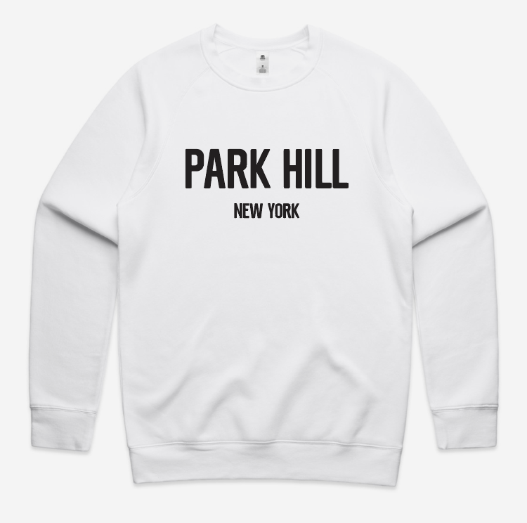 PH Classic White Crewneck Sweatshirt with Black Print
