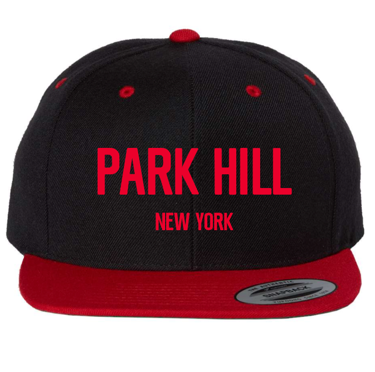 PH Classic Black Snapback with Red Bill and Black Embroidery